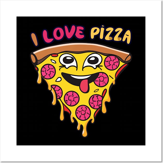 Funny I Love Pizza Slice Design Wall Art by TF Brands